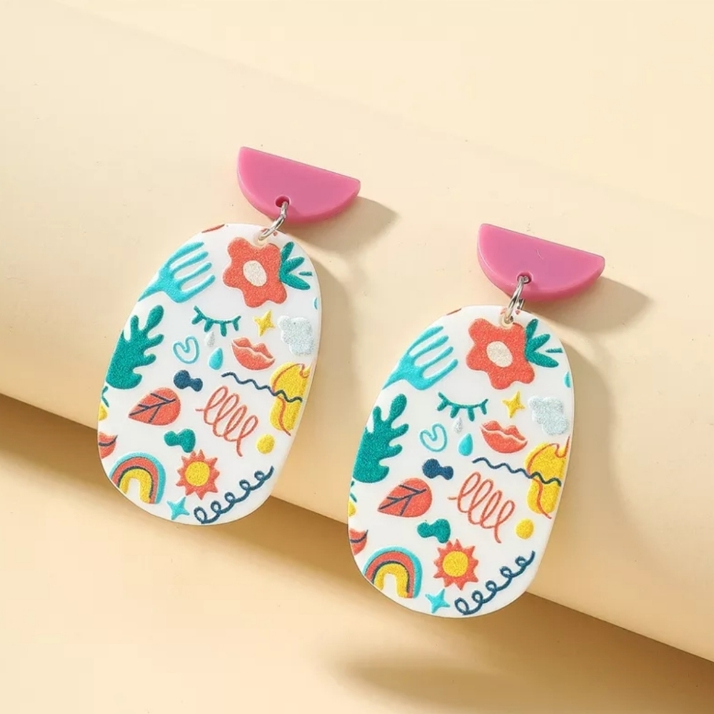 Floral Acrylic Earrings